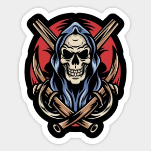 Traditional Grim Reaper Tattoo Sticker